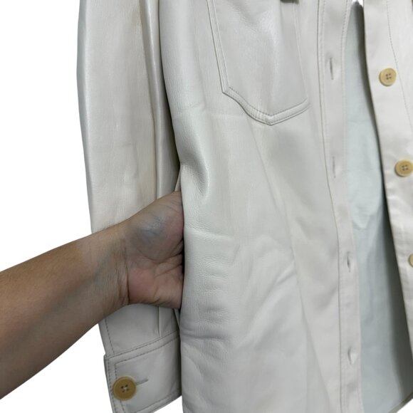 Aritzia Wilfred Ganna Jacket Shacket Oversized Vegan Leather Women's size 2XS - Picture 9 of 11